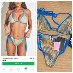 Brand new rhinestone bikini/ bikini top is XL & bikini bottom is size L